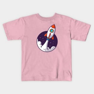 Rocket Launching Cartoon Kids T-Shirt